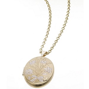 9ct gold Extra Large Oval Bouquet Locket