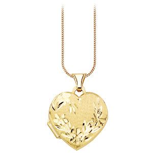 9ct Gold Diamond Cut Heart Locket