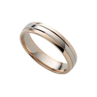 Men's 9ct two-colour gold wedding ring - Product number 4158784