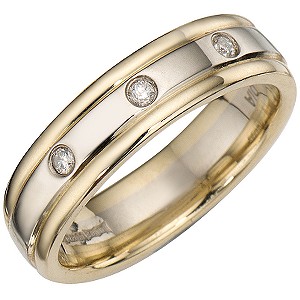 Bride's Two-colour Gold Diamond 5mm Wedding BandBride's Two-colour Gold Diamond 5mm Wedding Band