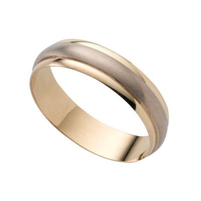 Men's 18ct two-colour gold wedding ring