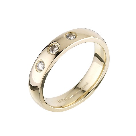 Unbranded Ladies 9ct gold three diamond wedding ring