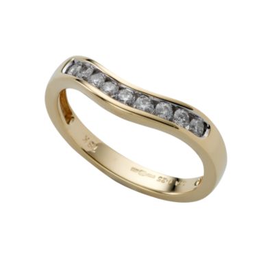 Ladies' 18ct gold quarter carat diamond wedding ring