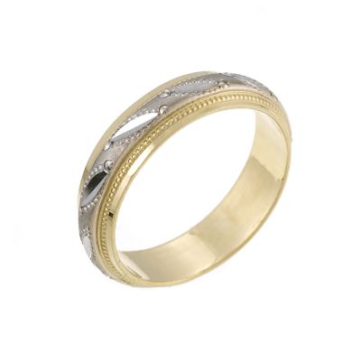 18ct Yellow And White Gold Patterned Ladies' Ring - Product number 4183657