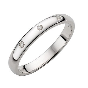 9ct White Gold Three Diamond Ring