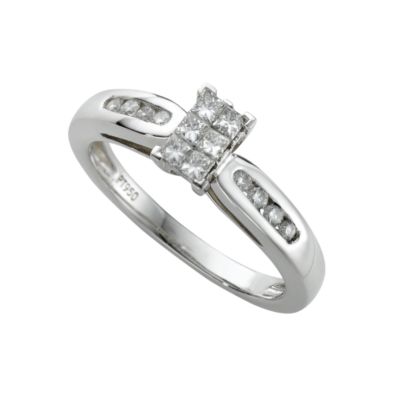 Platinum 38 point princess cut diamond ring - Product number 4204220