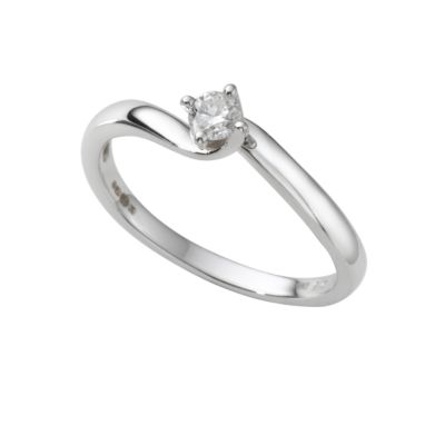 18ct white gold diamond solitaire ring