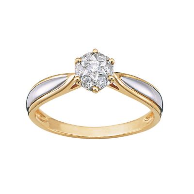 18ct two-colour gold diamond ring