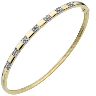 9ct gold quarter carat diamond bangle