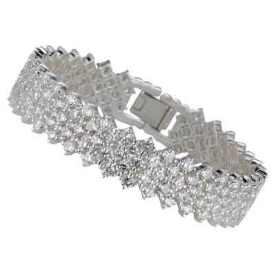 Sterling silver cubic zirconia row bracelet - Product number 4206606