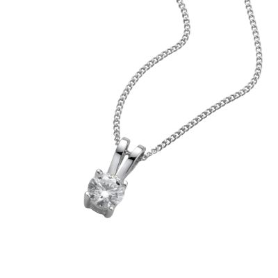 18ct white gold quarter carat diamond pendant - Product number 4213416