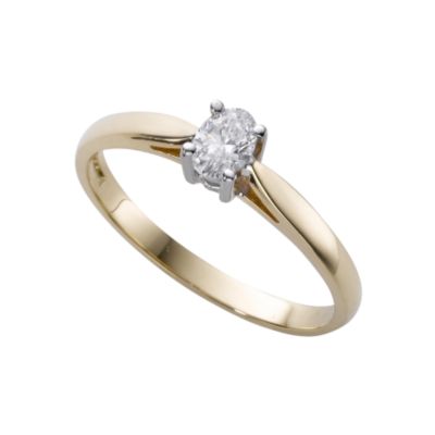 18ct gold quarter carat oval cut diamond solitaire ring - Product number 4213599