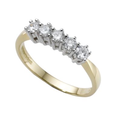 18ct gold half carat diamond half-eternity ring - Product number 4213882