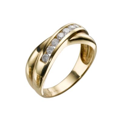 18ct gold third carat diamond crossover ring - Product number 4214803