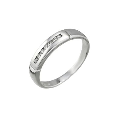 9ct white gold channel set diamond ring - Product number 4219597