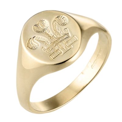 H Samuel 9ct Gold Feathers Insignia Ring