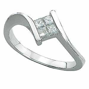 Princessa 18ct White Gold 0.15 Carat Princessa Diamond Ring