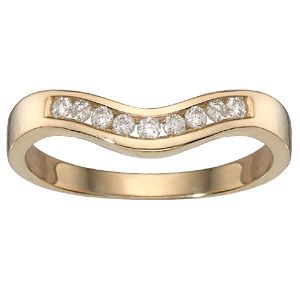 9ct Gold 1/15 Carat Diamond Wishbone Eternity Ring