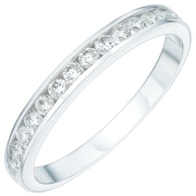 Platinum third carat diamond half-eternity ring