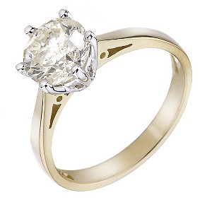 Unbranded 18ct Yellow Gold 1.5 Carat Diamond Solitaire Ring