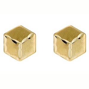 9ct gold Cube Stud Earrings