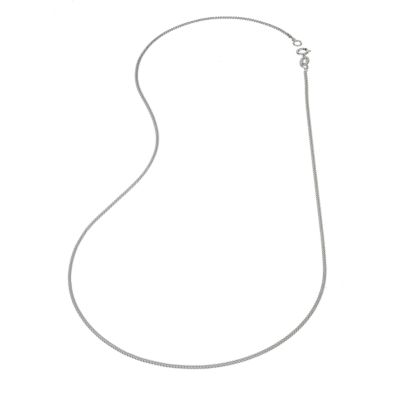 9ct White Gold 18` Solid Curb Chain