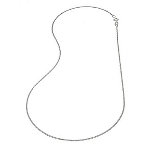 9ct White Gold 18` Solid Curb Chain