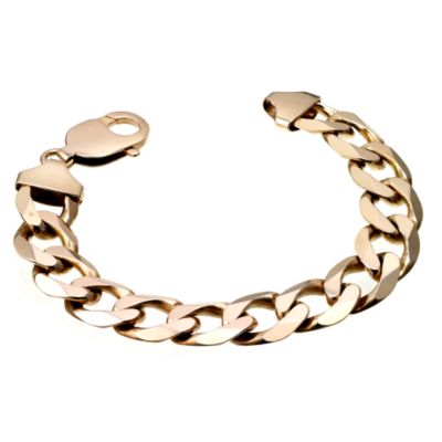 9ct gold Mens 9` Solid Curb Bracelet