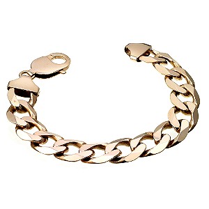 9ct Gold Mens 9` Solid Curb Bracelet