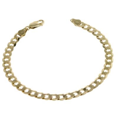 H Samuel 9ct Mens Yellow Gold Solid Curb Bracelet