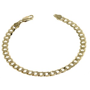 H Samuel 9ct Mens Yellow Gold Solid Curb Bracelet