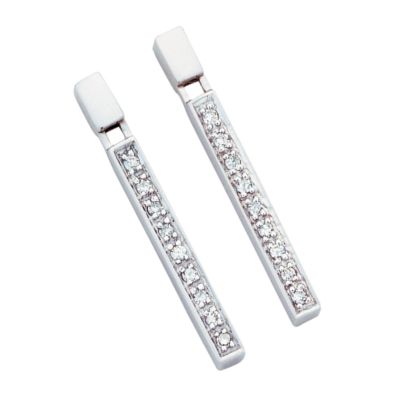 9ct white gold diamond earrings