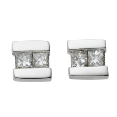 9ct white gold diamond stud earrings - Product number 4269063