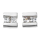 9ct white gold cubic zirconia stud earrings