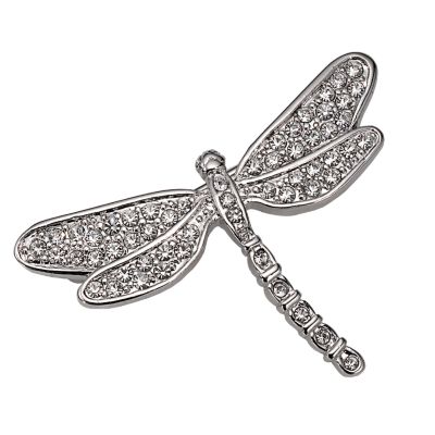 Crystal Dragonfly Brooch