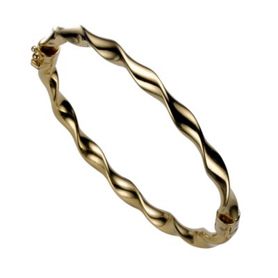 18ct gold wave bangle