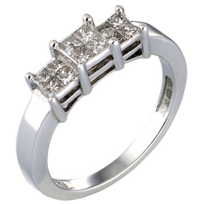 18ct White Gold 1/2 Carat Princessa Diamond Ring