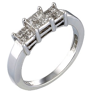 Princessa 18ct White Gold 1/2 Carat Princessa Diamond Ring