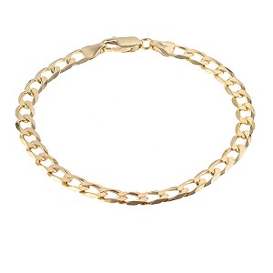 9ct gold 7.25 Solid Curb Bracelet