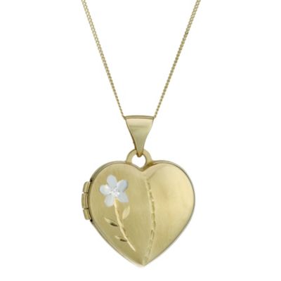 9ct Gold Heart and Tulip Locket