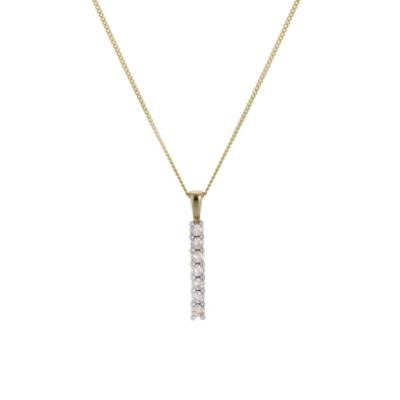 9ct gold 1/4 Carat Diamond Stick Pendant