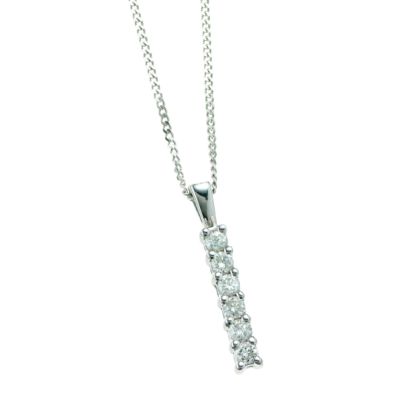 9ct White Gold Diamond Pendant