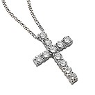 Platinum one carat diamond cross