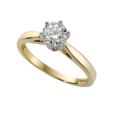 18ct gold two third carat diamond solitaire ring