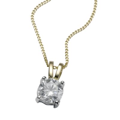 18ct two-colour gold two third carat diamond pendant - Product number 4335120
