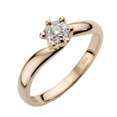 18ct gold diamond cluster ring