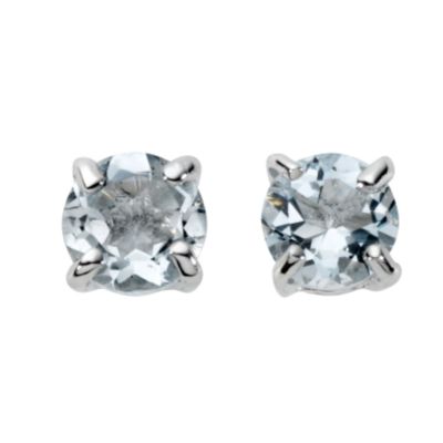 9ct white gold aquamarine stud earrings - Product number 4343263
