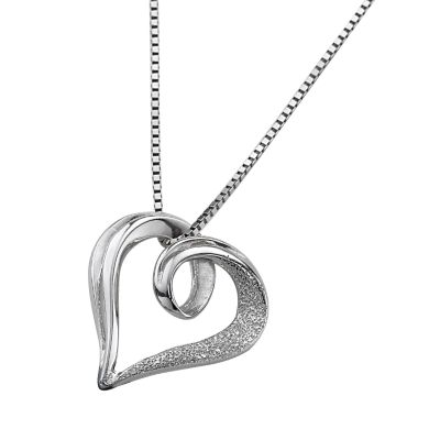 9ct white gold heart pendant - Product number 4346106