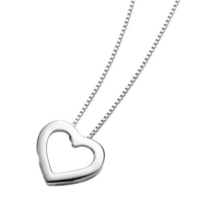 9ct white gold heart pendant