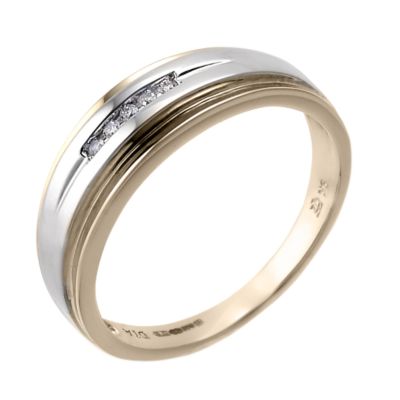 9ct two colour gold channel set diamond ring - Product number 4351851